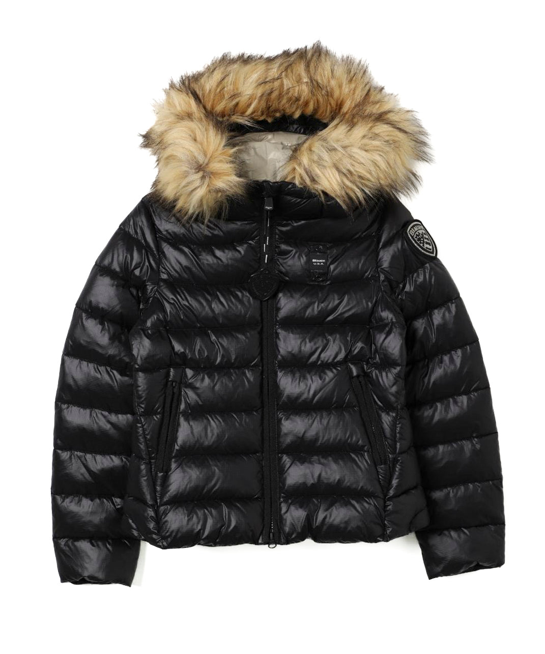 Blauer Kids Giubbino Nero con Pelliccia per Bambine