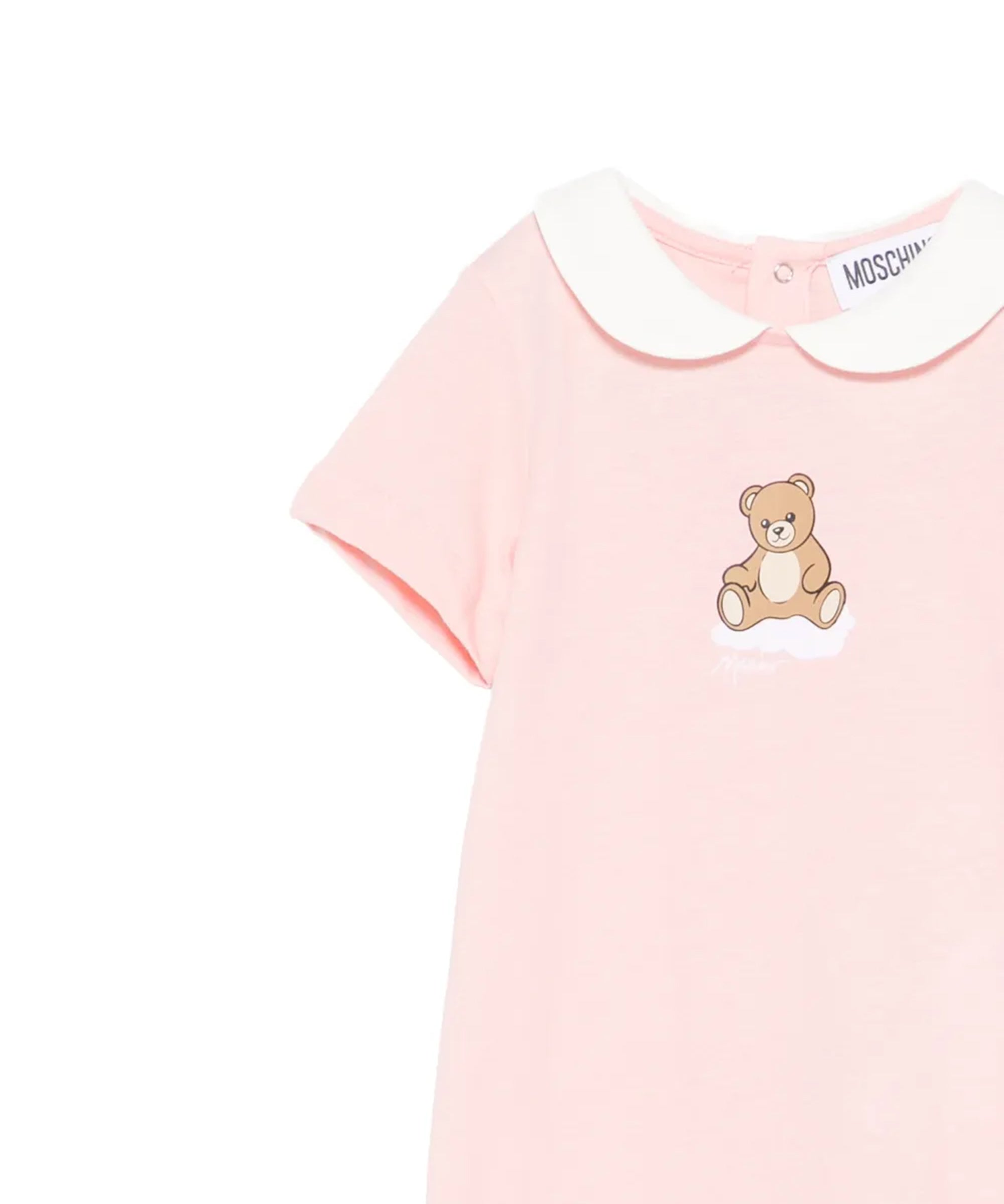 Moschino Kids Set Pagliaccetto+Cappello Rosa per Neonate