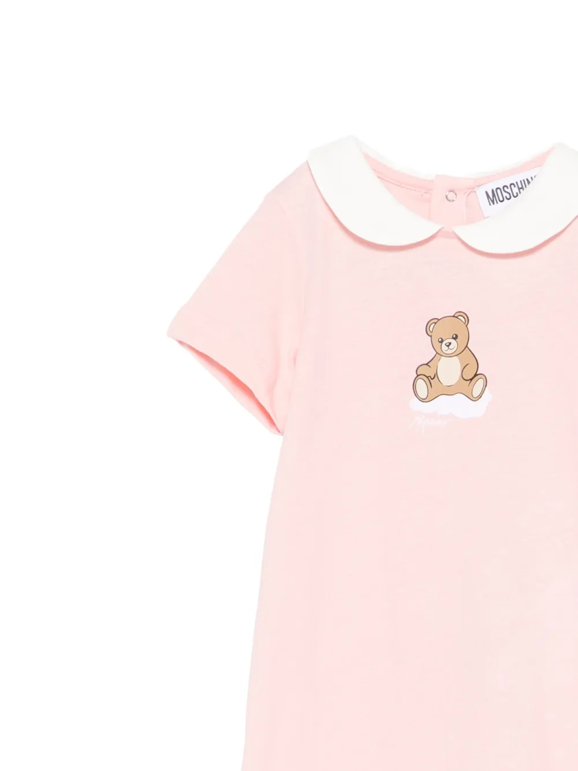 Moschino Kids Set Pagliaccetto+Cappello Rosa per Neonate