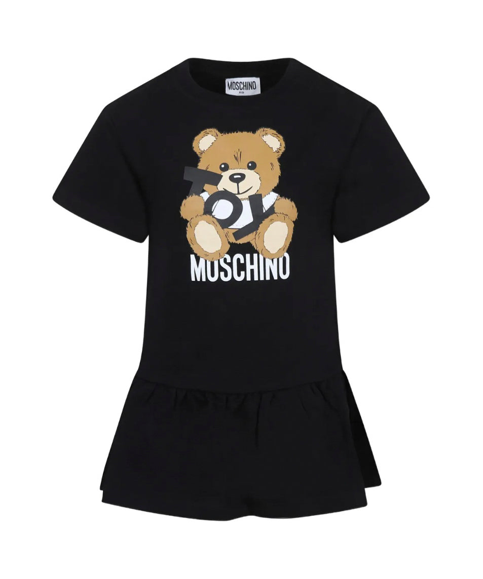 Moschino Kids Abito Nero con Stampa Toy per Bambine