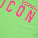 Dsquared2 Kids T-shirt  Verde con Logo Fluo per Bambini