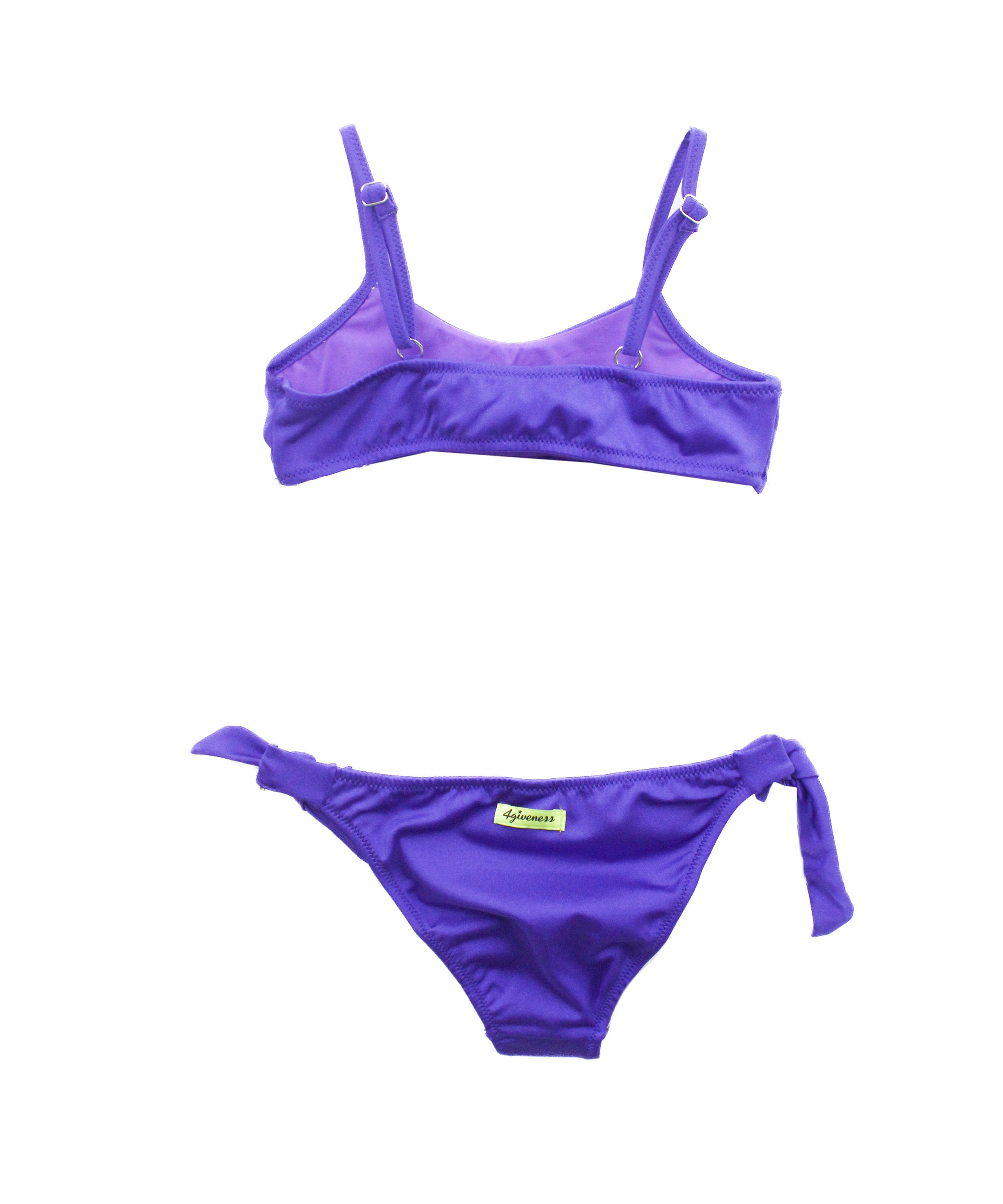 4GIVENESS Costume Bikini Viola a Fascia con Strass per Bambine (retro)