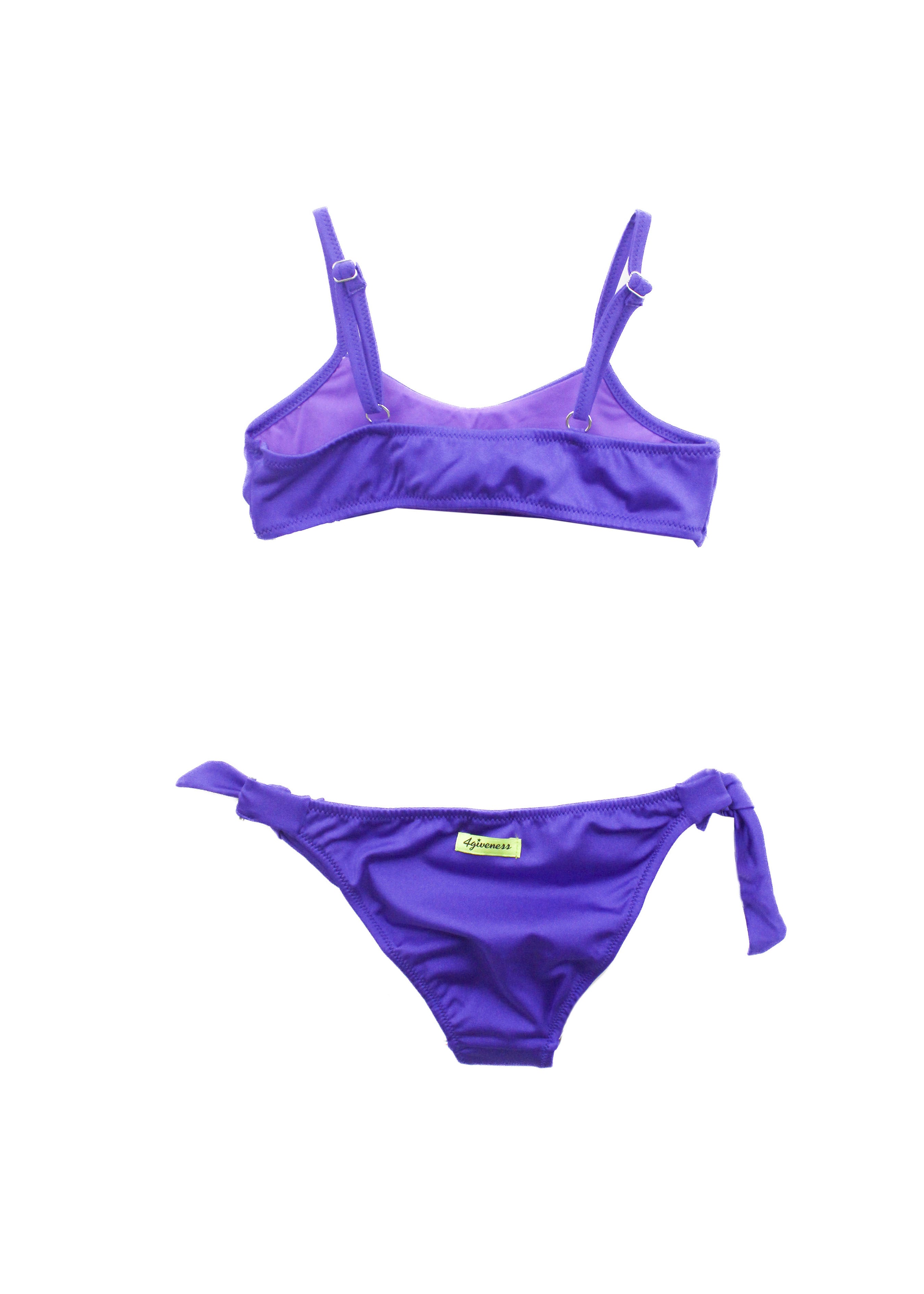 4GIVENESS Costume Bikini Viola a Fascia con Strass per Bambine (retro)
