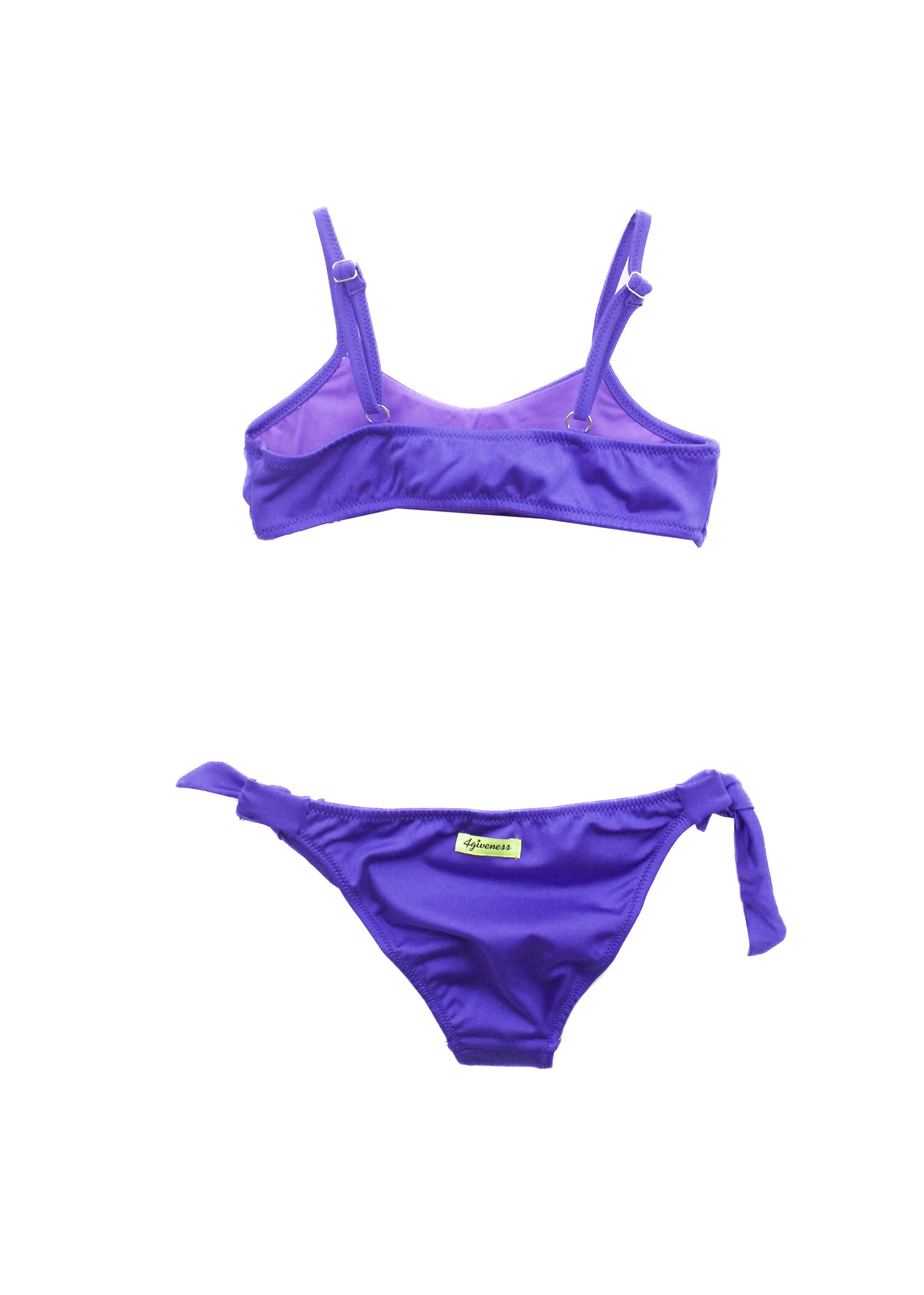 4GIVENESS Costume Bikini Viola a Fascia con Strass per Bambine (retro)