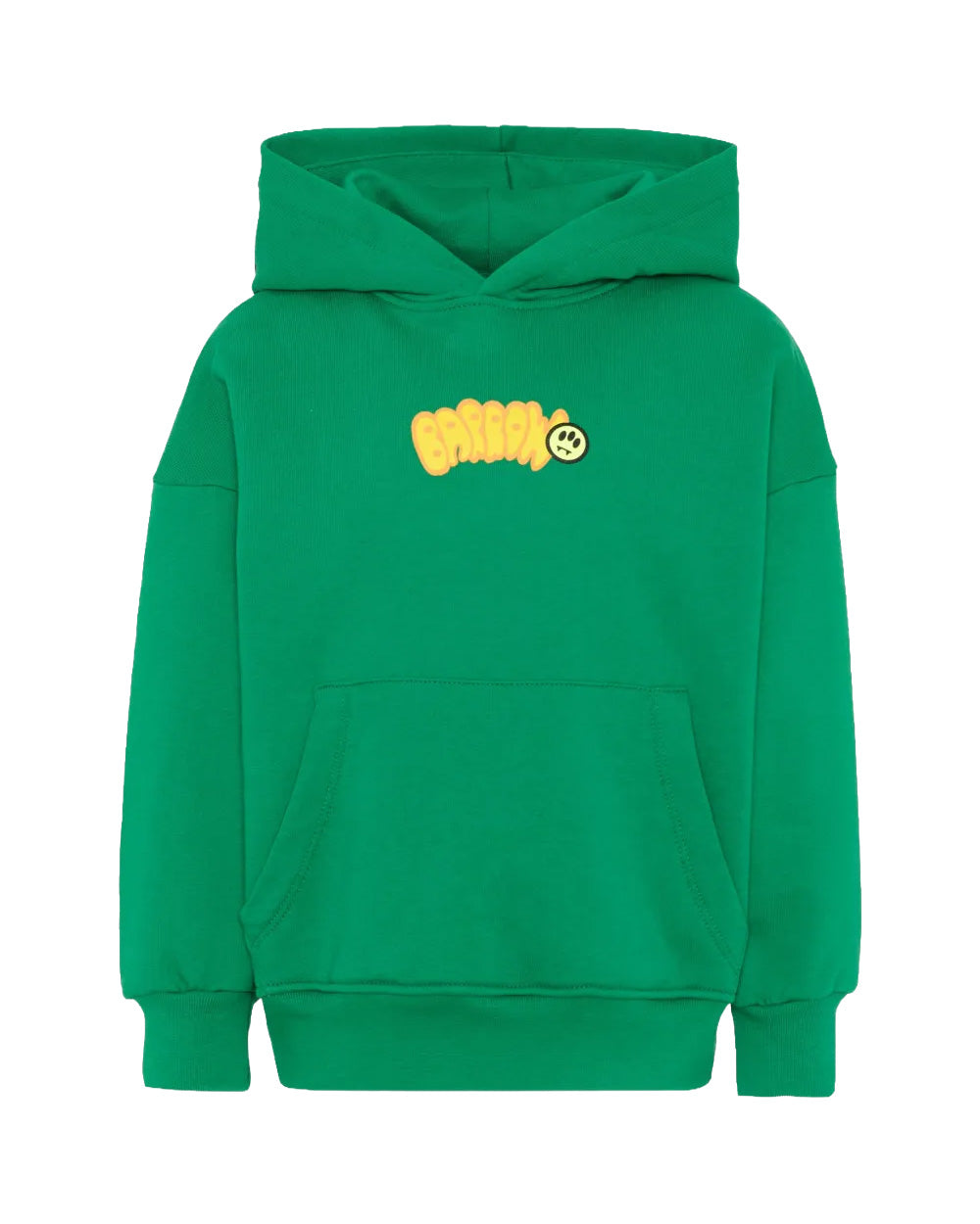 Barrow Kids Felpa Verde con Cappuccio Stampa Logo per Bambini