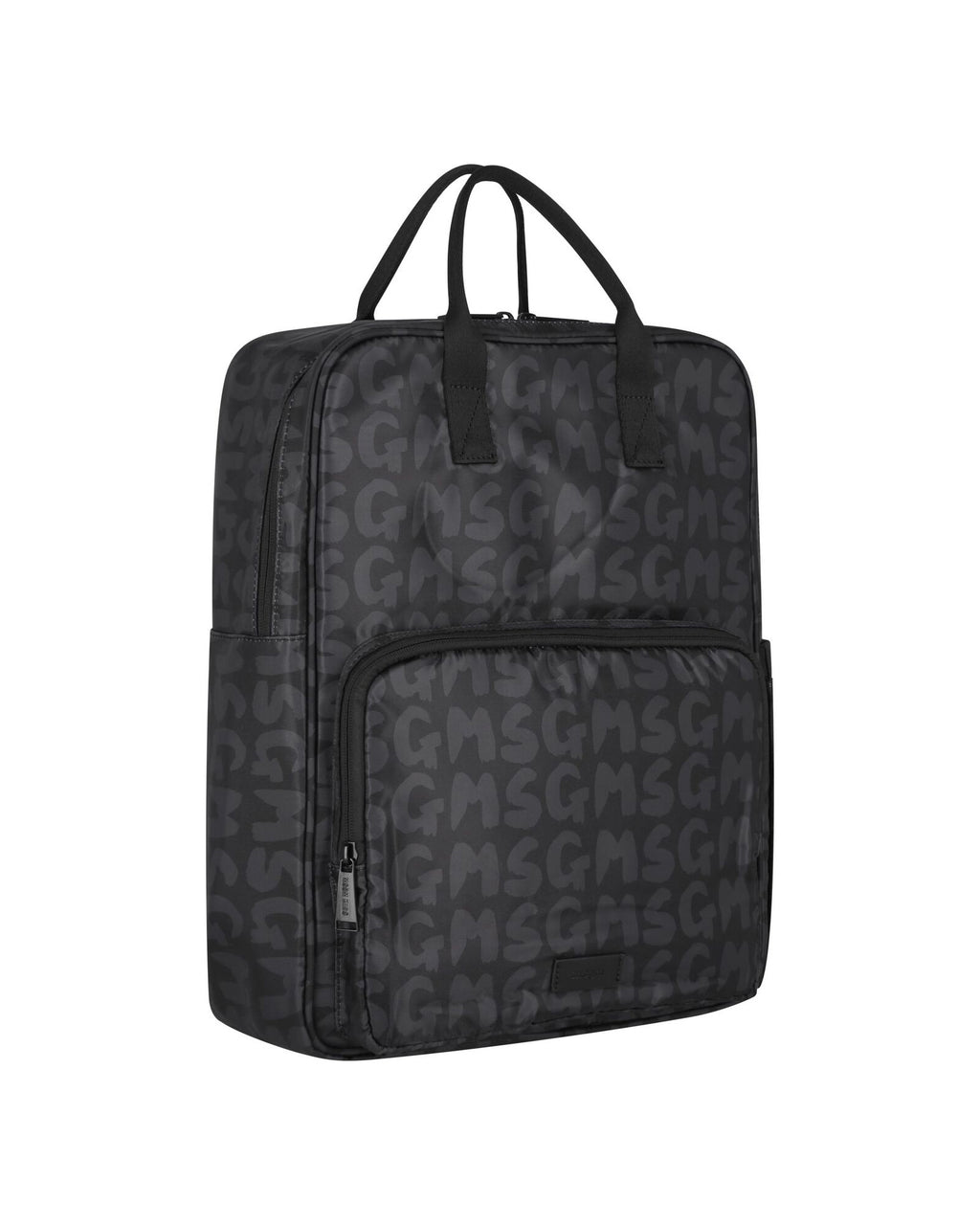 Msgm Kids Zaino Nero con Motivo Multi Logo per Bambine