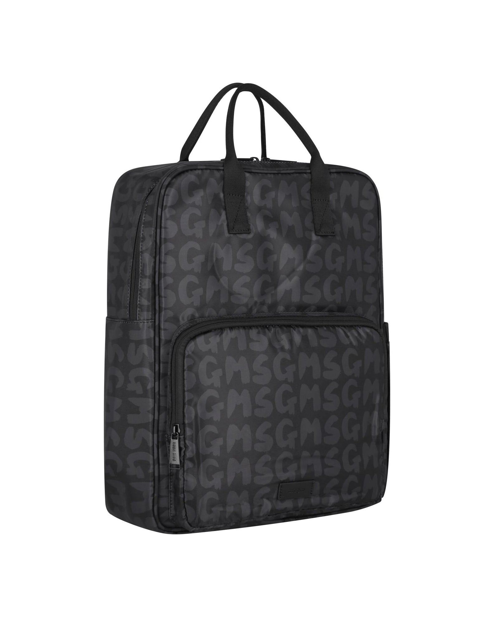 Msgm Kids Zaino Nero con Motivo Multi Logo per Bambine