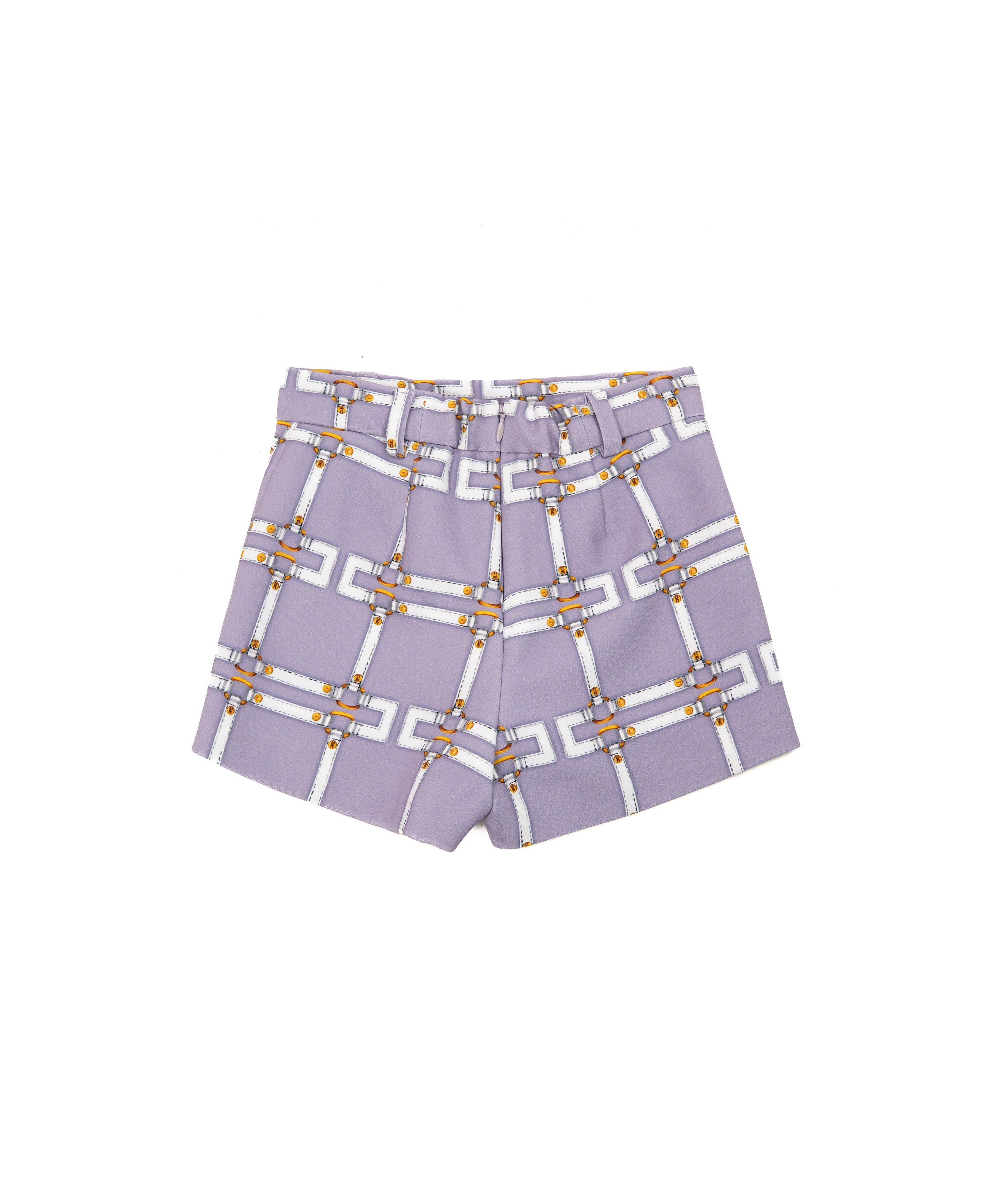 Elisabetta Franchi La Mia Bambina Short Lilla con Motivo Logo Avorio per Bambine