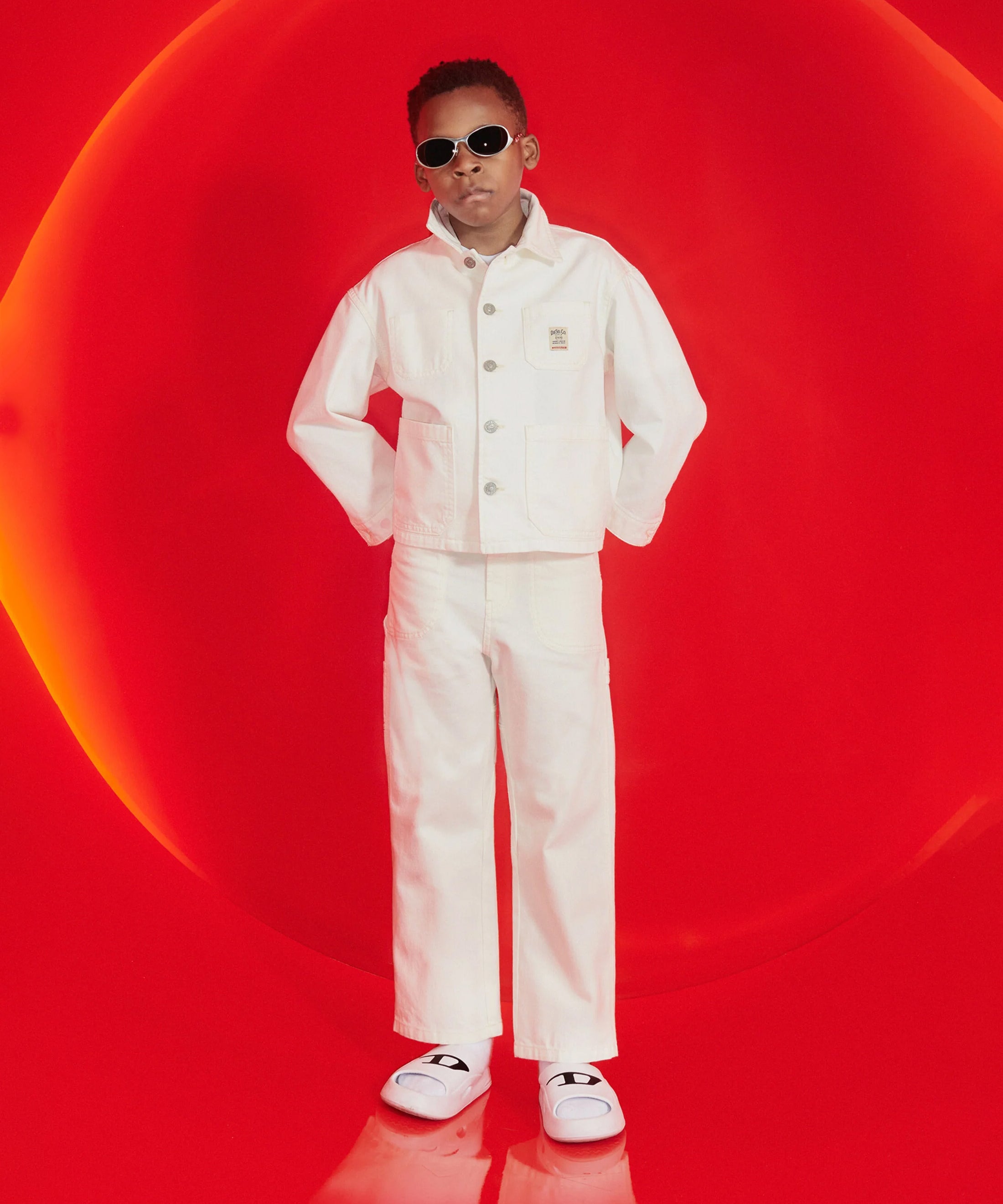 Diesel Kids Giacca in Denim Bianca per Bambini