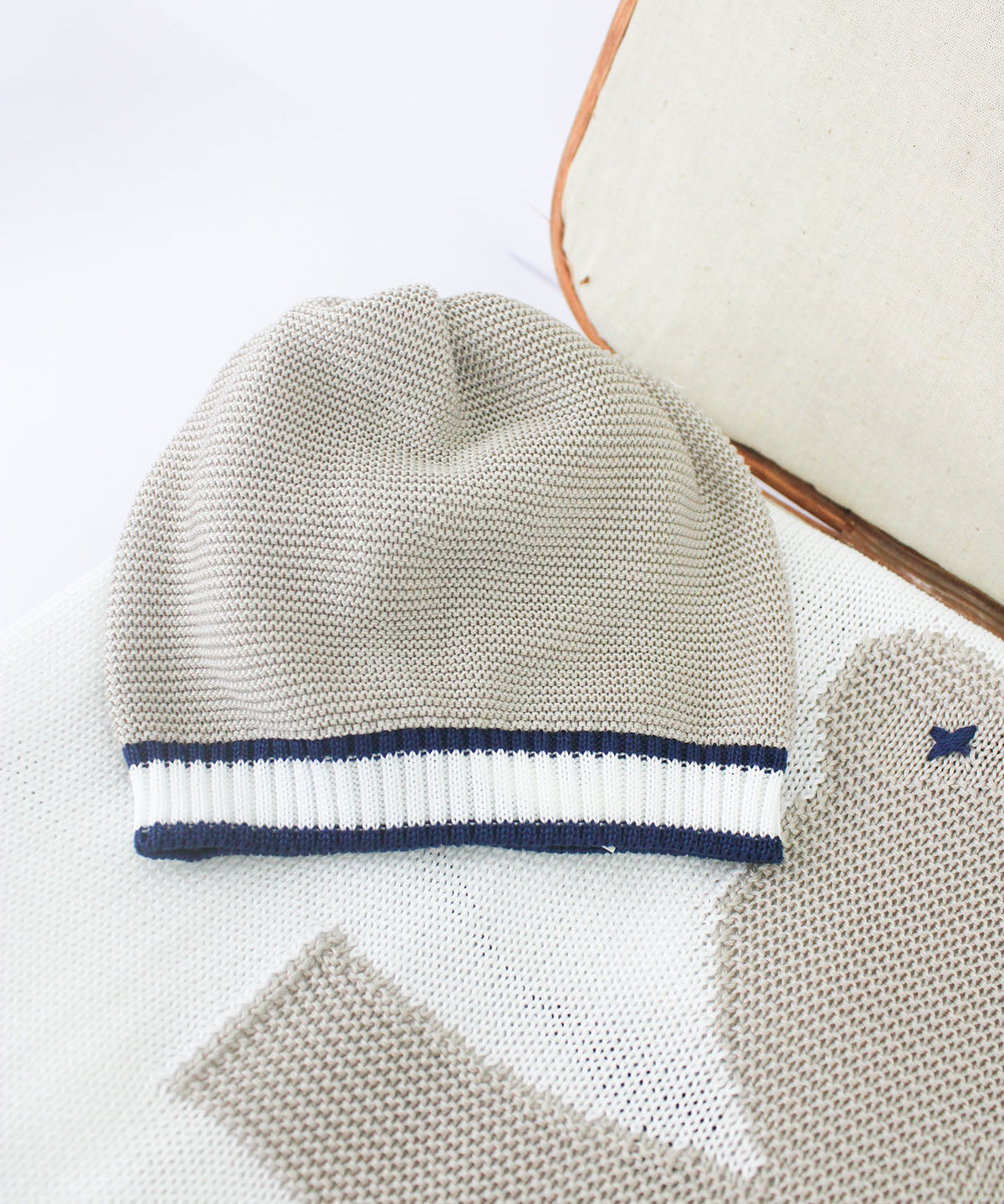 Marlù Cappellino Noce/Bianco/Blu per Neonati