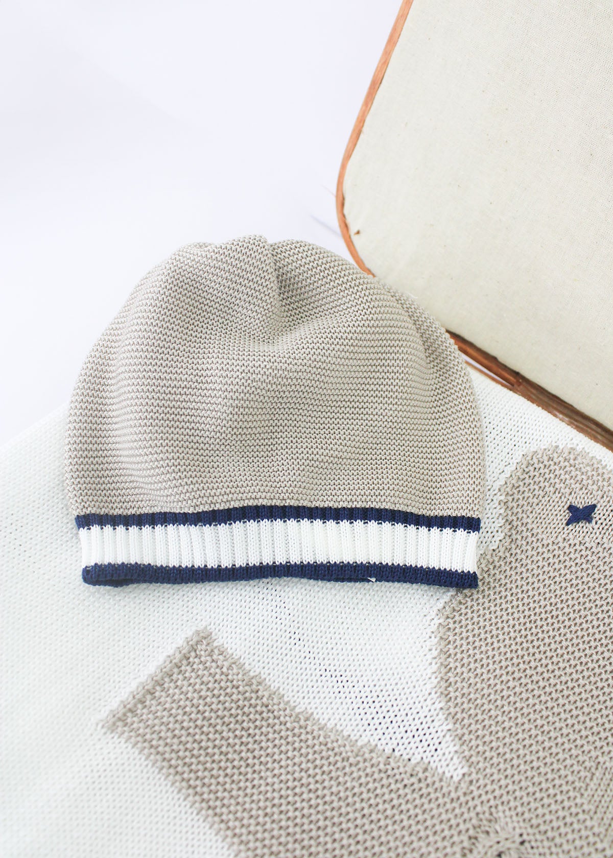 Marlù Cappellino Noce/Bianco/Blu per Neonati