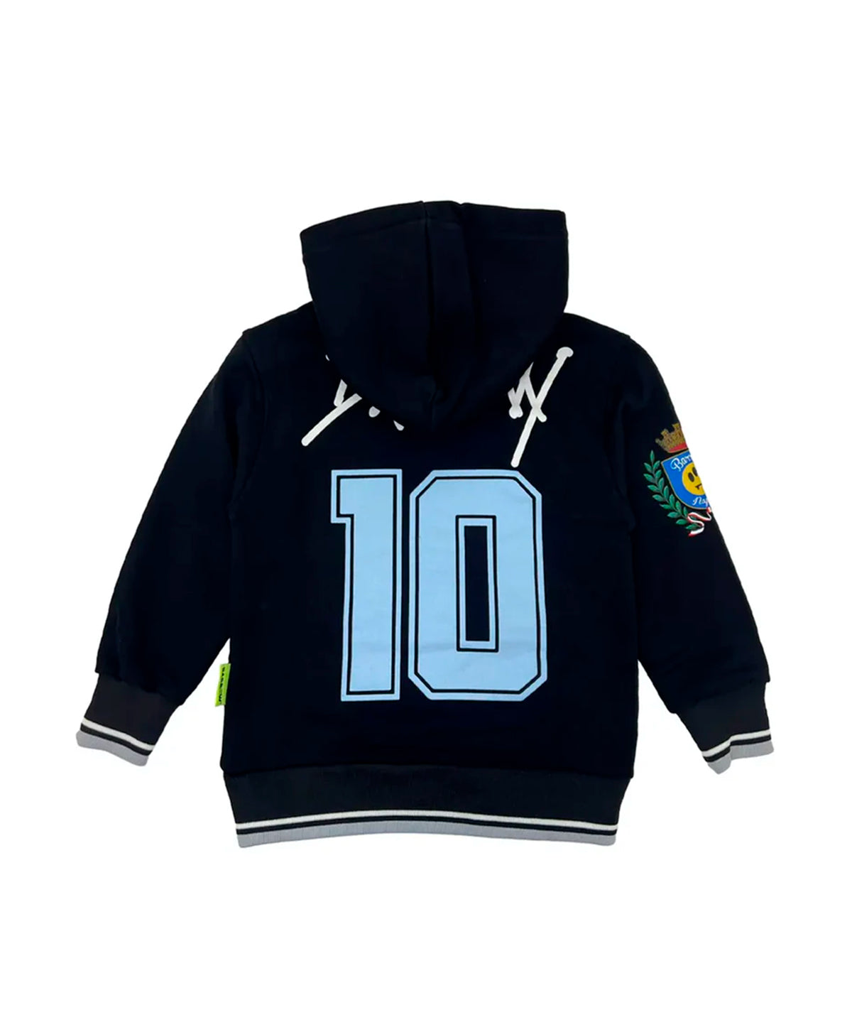 Barrow Kids Felpa Nera con Cappucio e Stampa 'Napoli' Unisex per Bambini