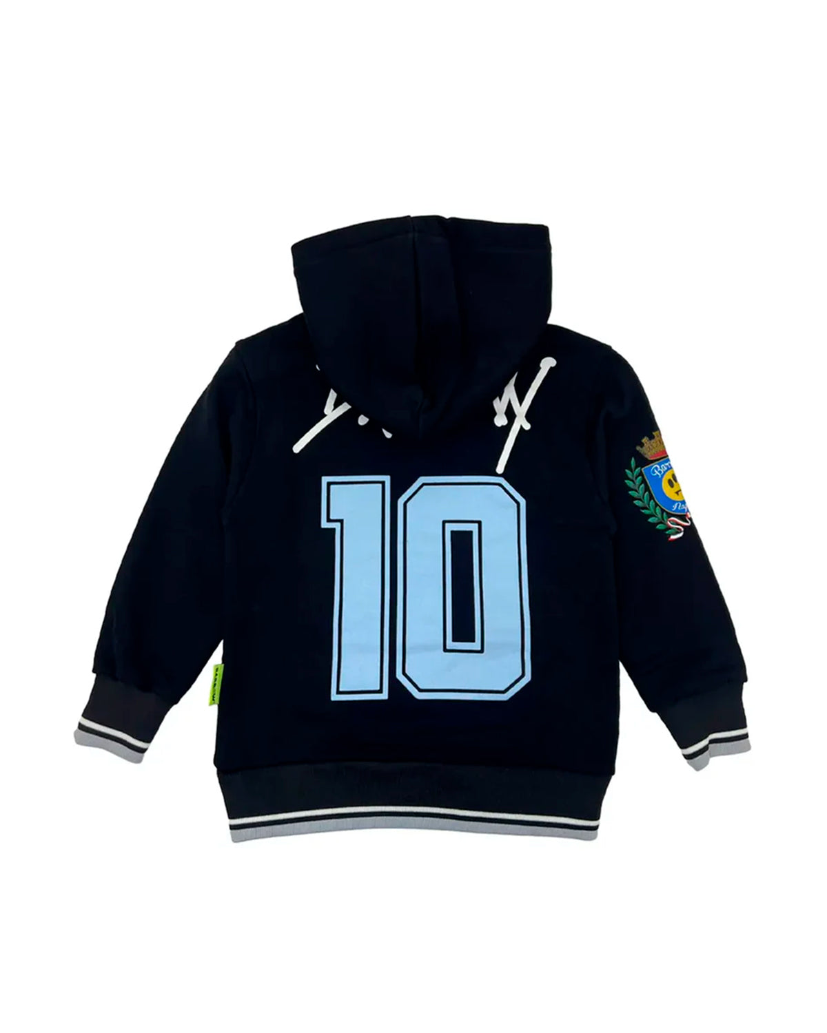 Barrow Kids Felpa Nera con Cappucio e Stampa 'Napoli' Unisex per Bambini
