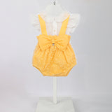 Barcellino Yellow Overalls with White Shirt for Baby Girls