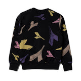 Diadora Black Sweatshirt with All-Over Logo for Girls