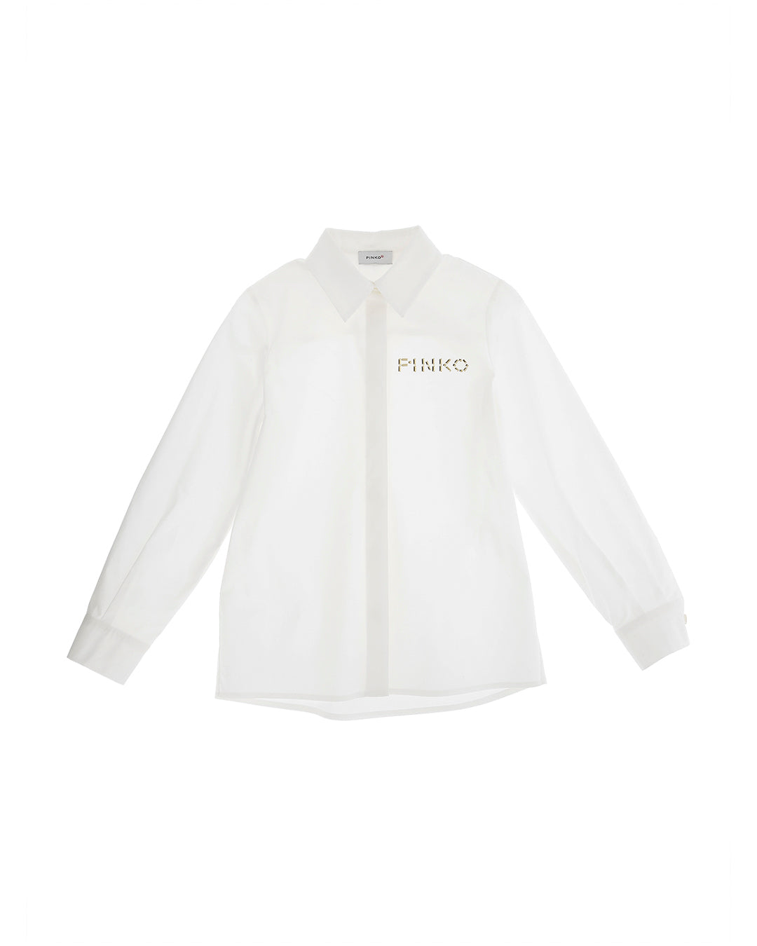 Pinko Kids Camicia Bianca con Logo per Bambine
