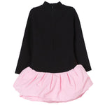 Twinset Kids Abito Nero/Rosa per Bambine (retro)