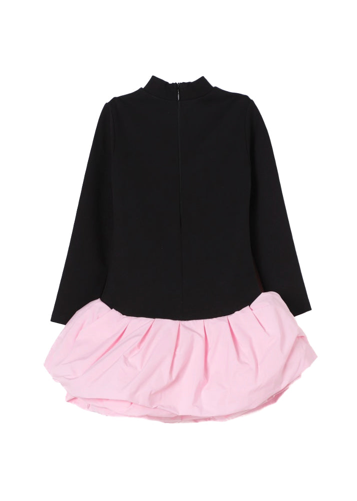 Twinset Kids Abito Nero/Rosa per Bambine (retro)