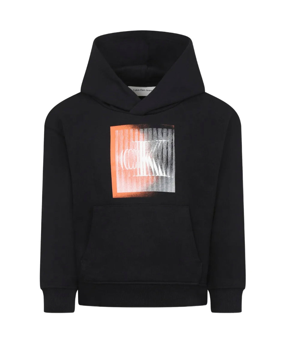 Calvin Klein Kids Felpa con Cappuccio Nera con CK per Bambini