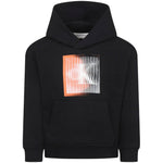 Calvin Klein Kids Felpa con Cappuccio Nera con CK per Bambini
