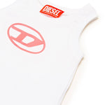 Diesel Kids Canotta Bianca con Oval D per Neonate
