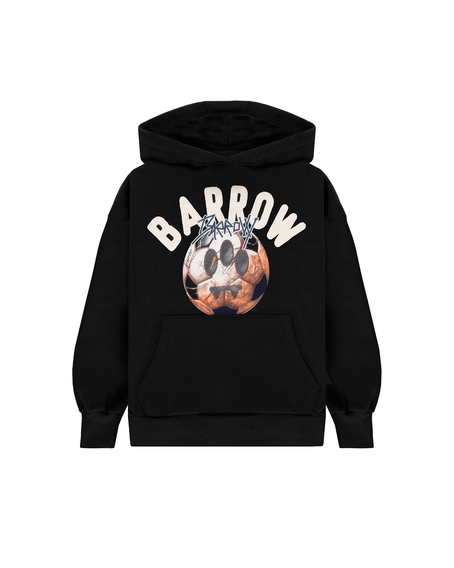 Barrow Kids Felpa Nera  con Capuccio con Stampa per Bambini