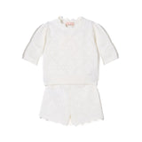 Elisabetta Franchi La Mia Bambina Completo Panna Tricot per Neonate