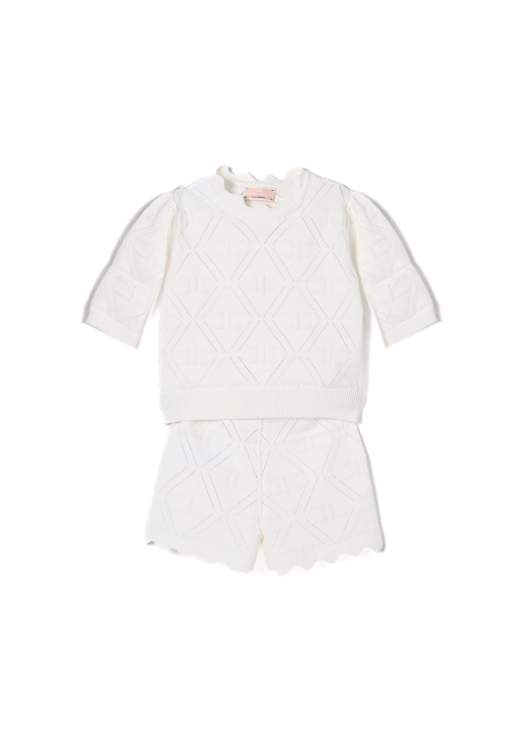 Elisabetta Franchi La Mia Bambina Completo Panna Tricot per Neonate