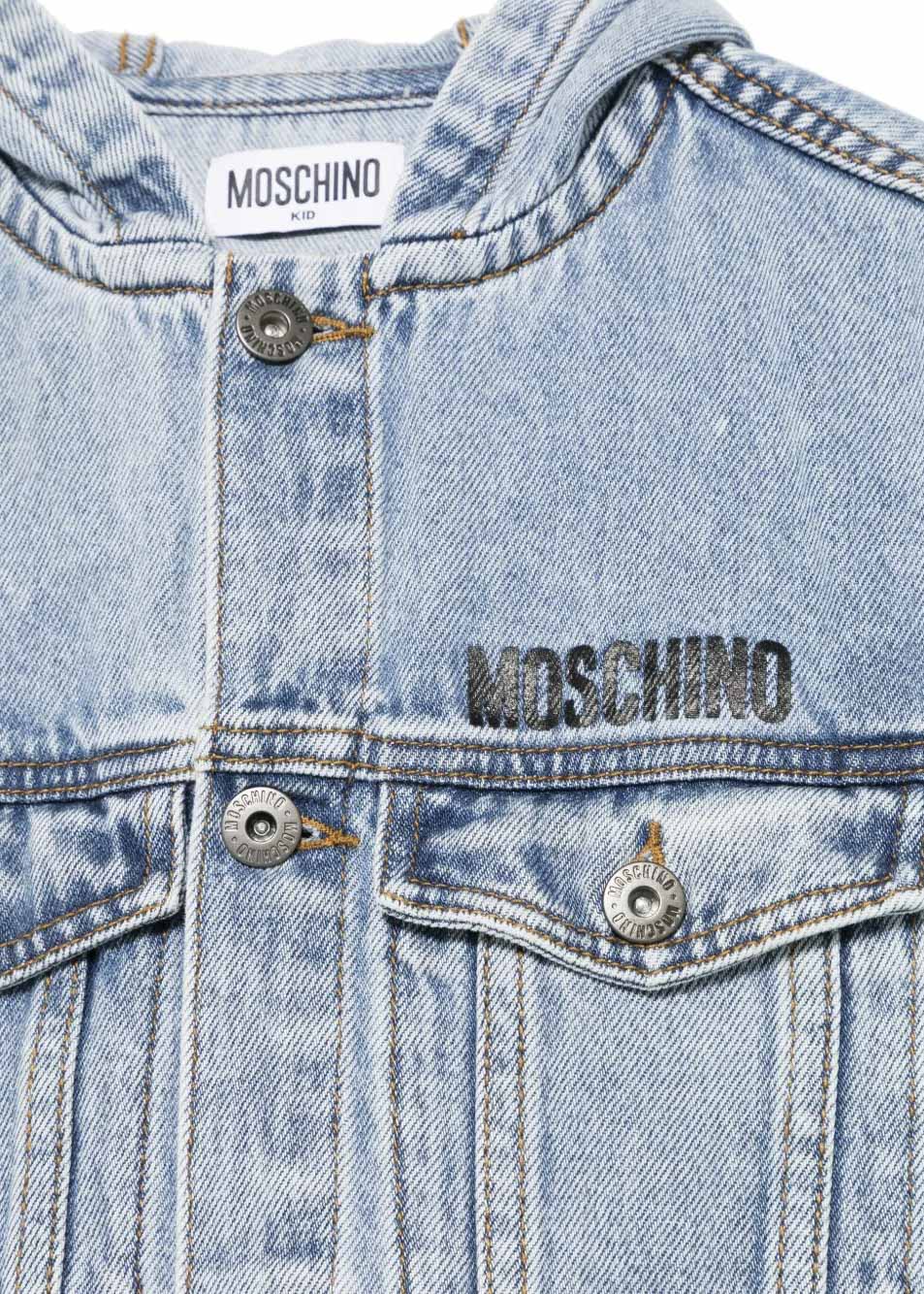 Moschino Kids Giubbino Jeans con Stampa per Bambini