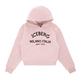 Iceberg Kids Felpa Rosa con Cappuccio con Stampa