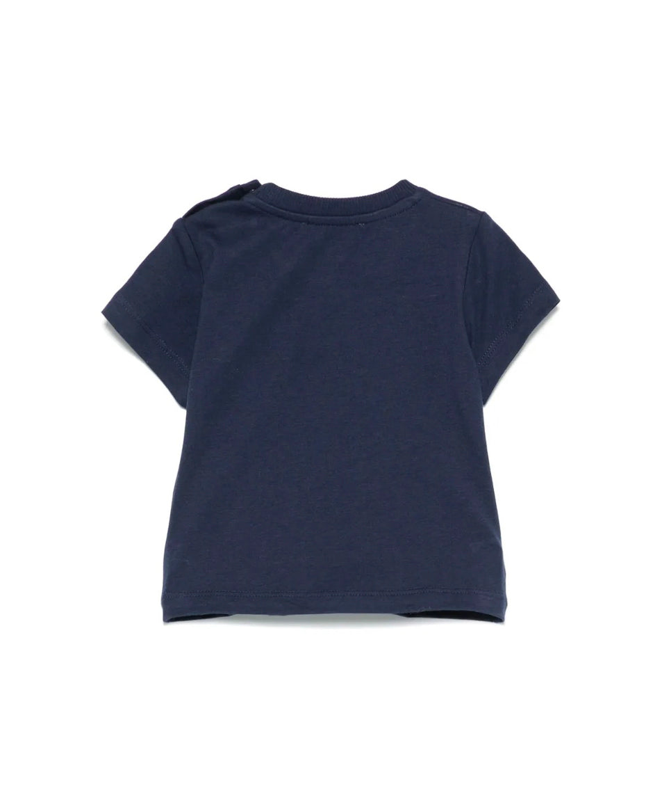 Moschino Kids T-shirt Blu Navy con Stampa Toy per Neonati