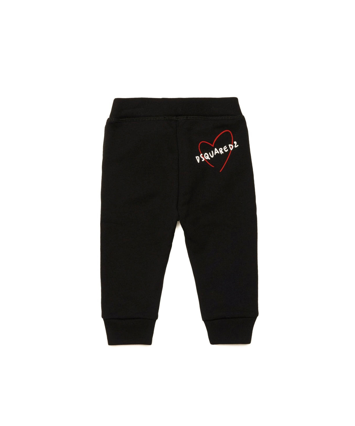  Dsquared2 Kids Pantaloni in Tuta Neri con Stampa per Neonate (retro)