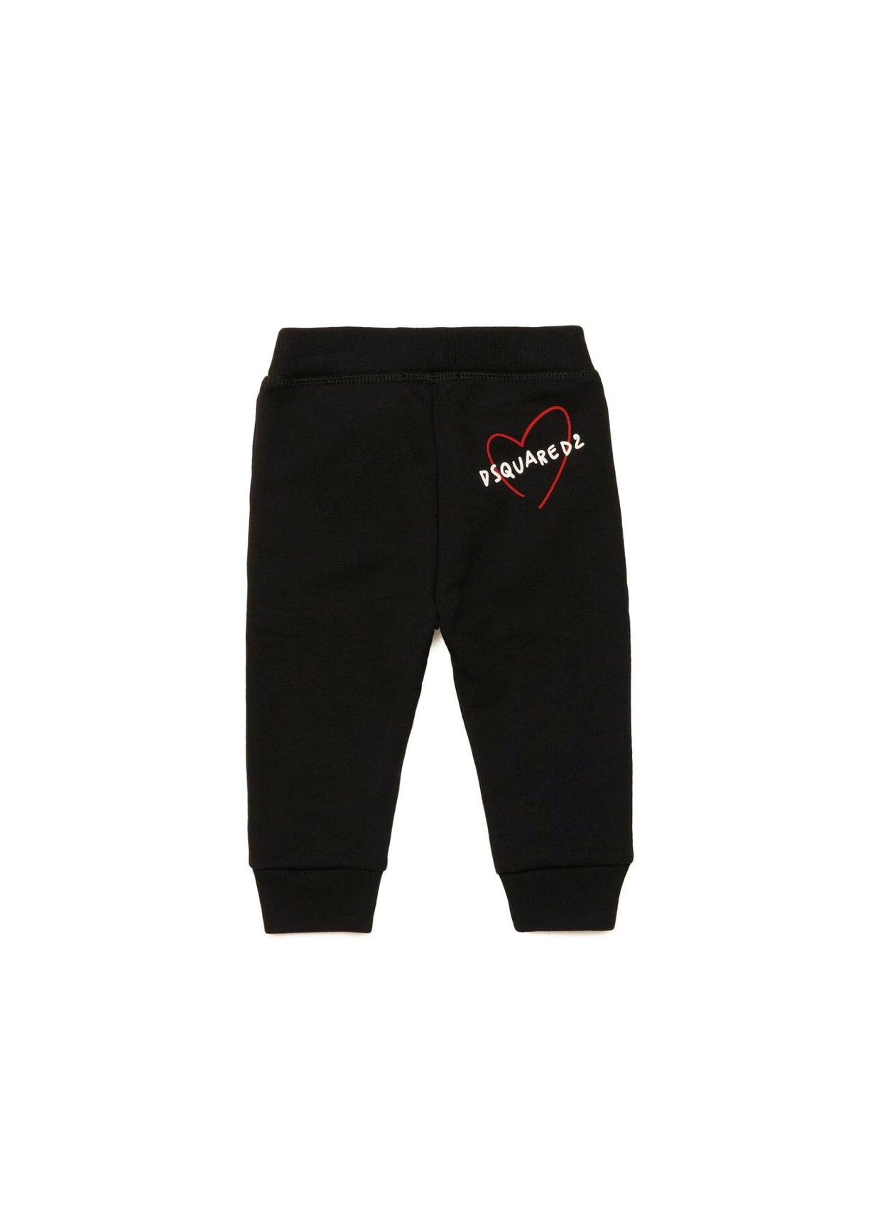  Dsquared2 Kids Pantaloni in Tuta Neri con Stampa per Neonate (retro)