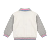 Diesel Kids Polo in Felpa Panna e Grigia con Patch Logo per Neonate