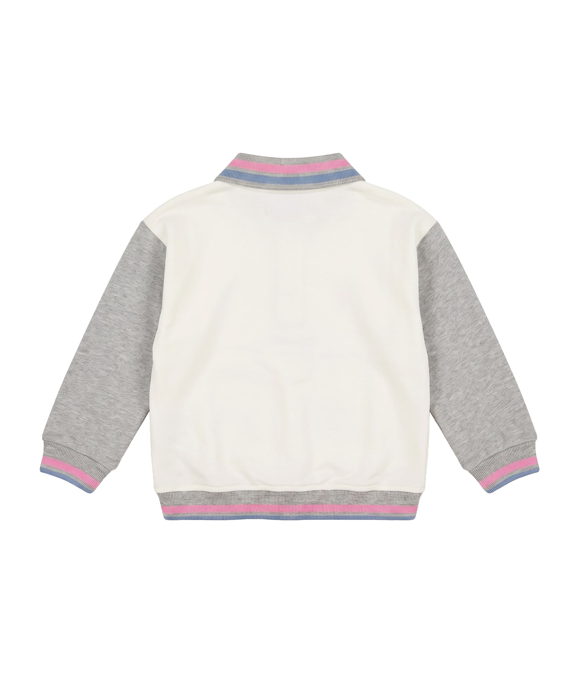 Diesel Kids Polo in Felpa Panna e Grigia con Patch Logo per Neonate