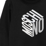 Moschino Kids Felpa Nera Girocollo con Stampa Logo 3D per Bambini o Bambine