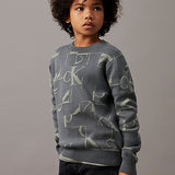 Calvin Klein Kids Maglione Grigio con Logo Monogram per Bambini 