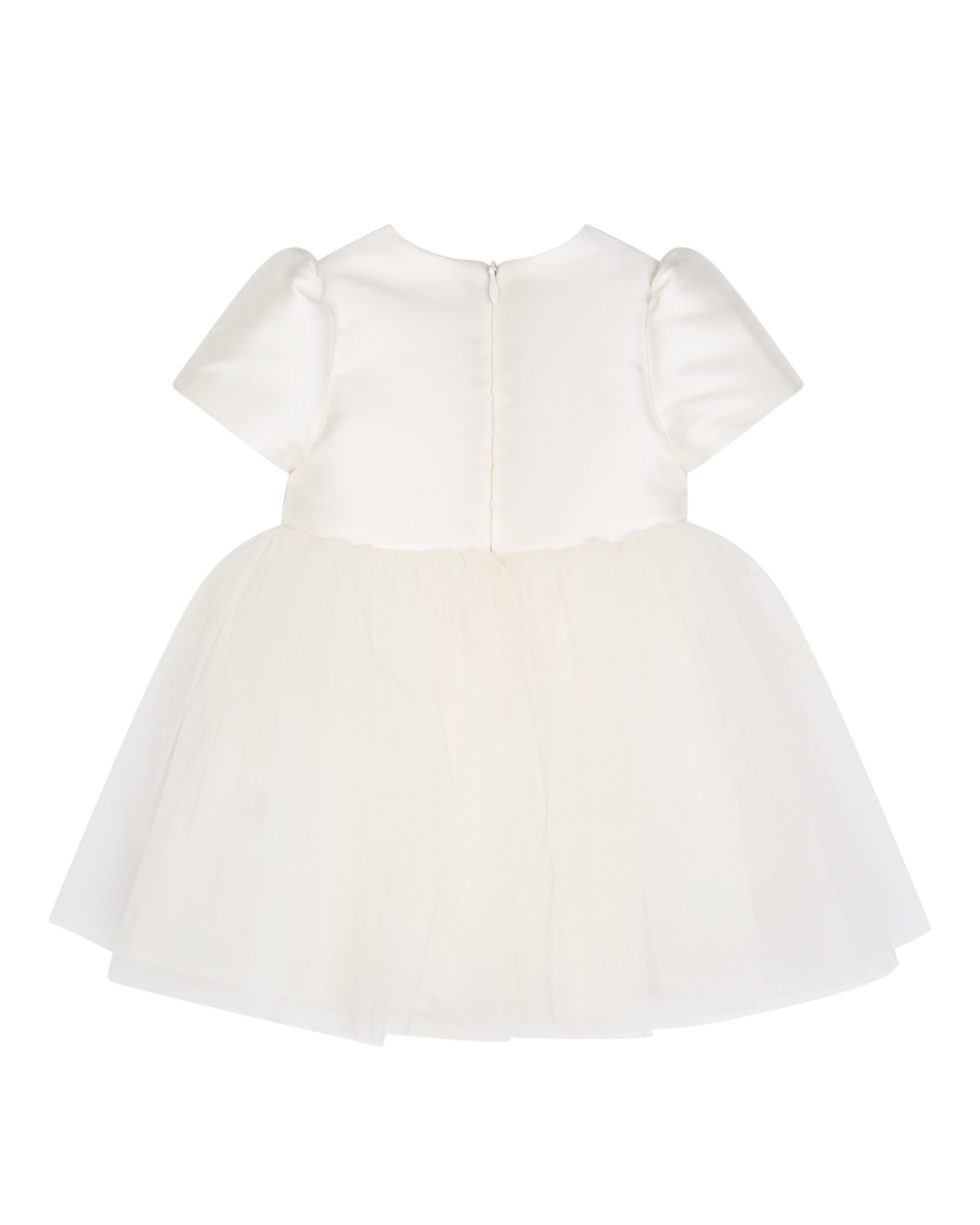 Simonetta Kids Abito Avorio da Cerimonia con Applicazioni per Neonate