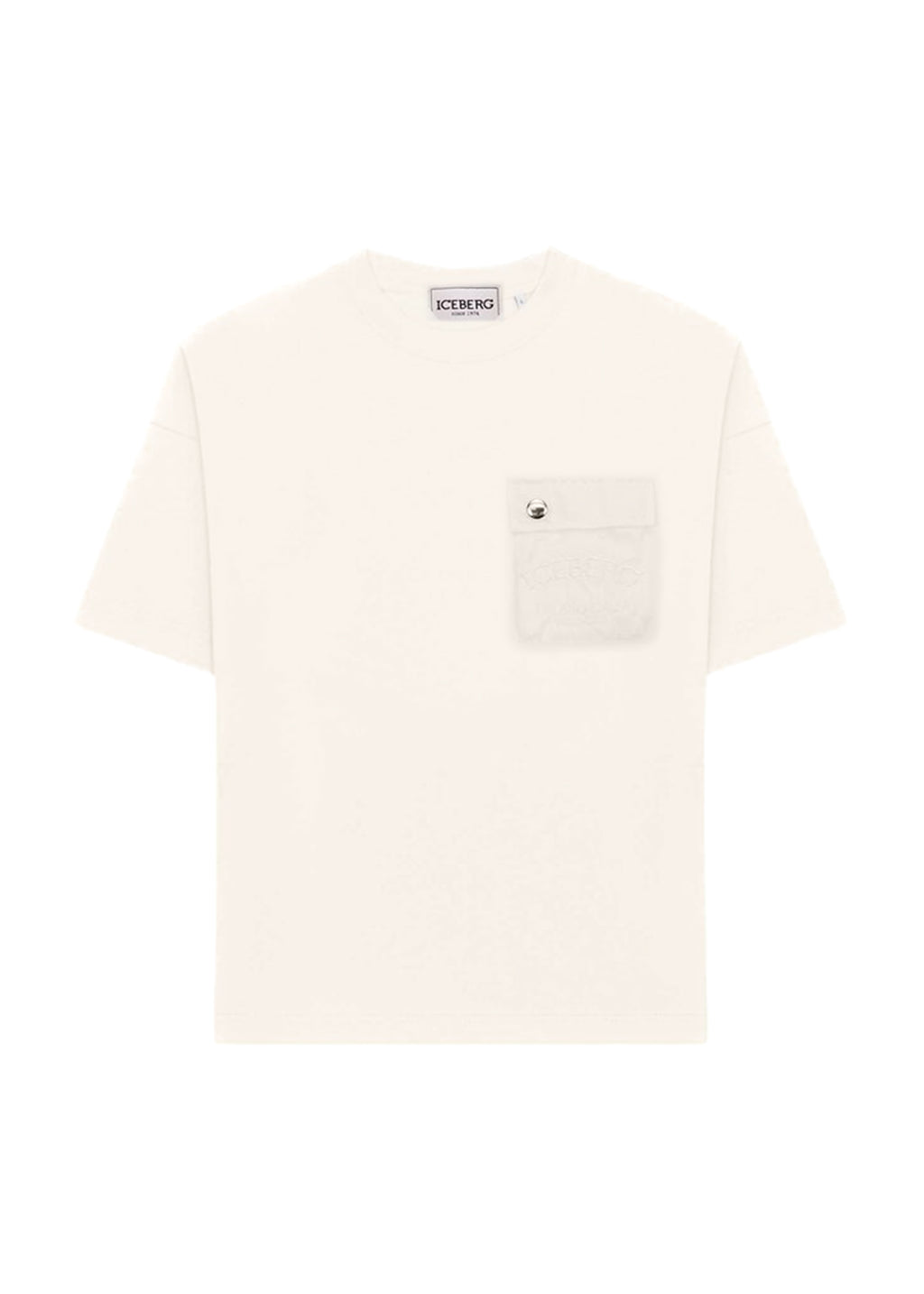 Iceberg Kids T-Shirt Bianca con Taschino per Bambini