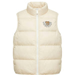 Moschino Kids Gilet Panna Unisex con Logo Teddy per Bambini