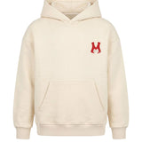 MSGM Kids Felpa Crema con Logo Rosso per Bambini