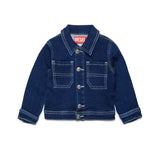 Diesel Kids Giacca in Denim con Stampa Logo sul Retro per Neonati
