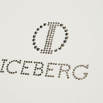 Iceberg Kids T-shirt Bianca Crop con Logo Borchiato per Bambine (dettaglio)