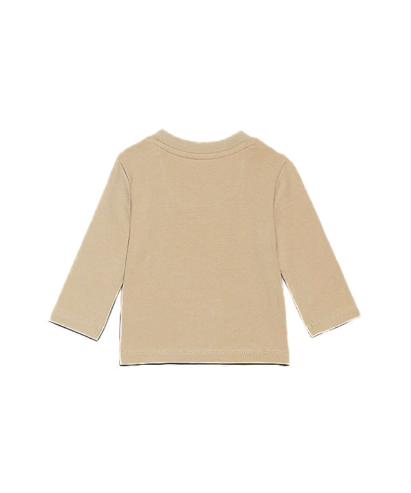 Calvin Klein Kids T-Shirt Maniche Lunghe Beige per Neonati (retro)
