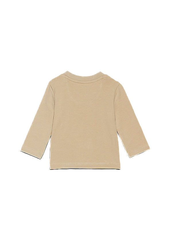 Calvin Klein Kids T-Shirt Maniche Lunghe Beige per Neonati (retro)