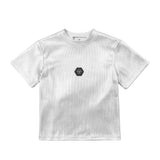 Philipp Plein Kids T-Shirt Argento a Costine con Logo per Bambine