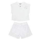 Twinset Kids T-shirt con Shorts Bianco per Bambine