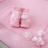 Le Coconne Scarpine Rosa con Fiori per Neonate