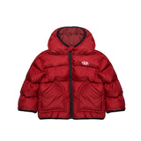 Diesel Kids Piumino Bordeaux con Cappuccio e Logo Oval per Neonate
