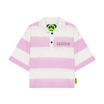 Barrow Kids Polo a Righe Bianco/Rosa per Bambine (fronte)